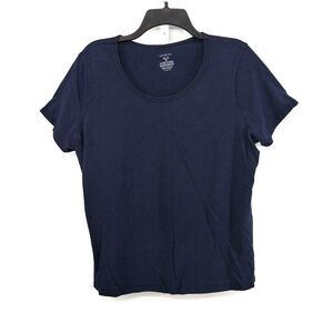 George Shirt Womens Size 2XL Blue Short Sleeve Sccop Neck Pullover Top